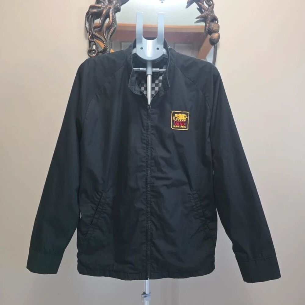 Vans Black Label Harrington Skate Jacket Mens XL Elephant Checkerboard Full Zip